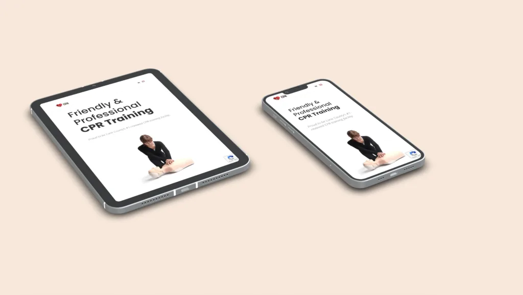 The Oregon CPR website  previewed on a tablet and mobile phone